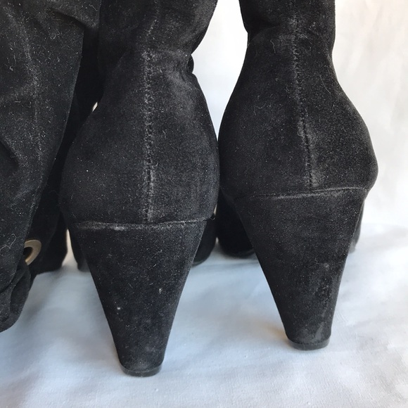 Black tie-top boots - Picture 7 of 10